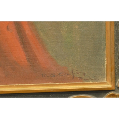 222 - A French oil on canvas shoulder length portrait of a Cardinal, indistinctly signed D.G. Cafin? Paris... 