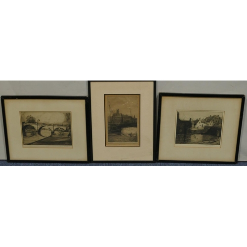 226 - Stewart Robertson, 2 signed black and white etchings 