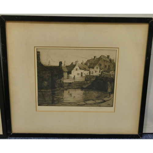 226 - Stewart Robertson, 2 signed black and white etchings 