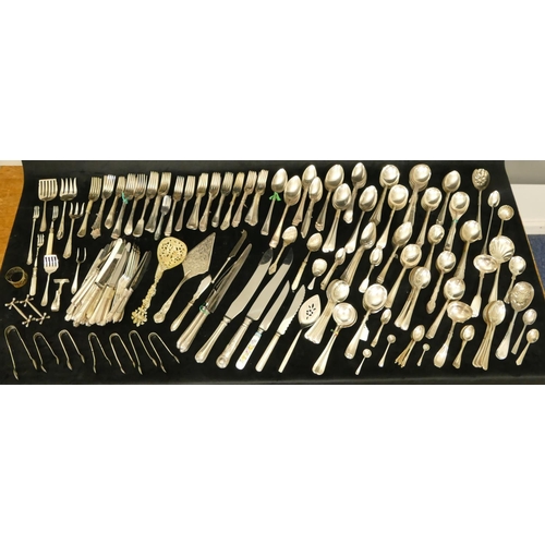 243 - A large quantity of various silver plated flatware, including carving knives etc