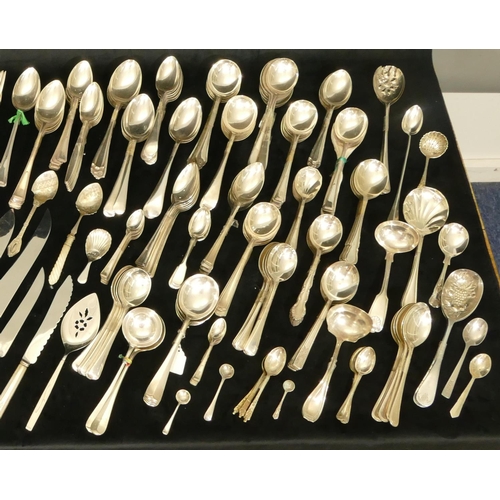 243 - A large quantity of various silver plated flatware, including carving knives etc