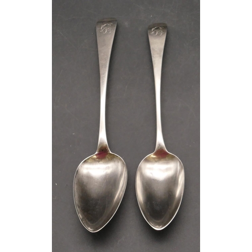 246 - A George III silver tablespoon, London 1803, maker William Peter & Ann Bateman and a George III silv... 