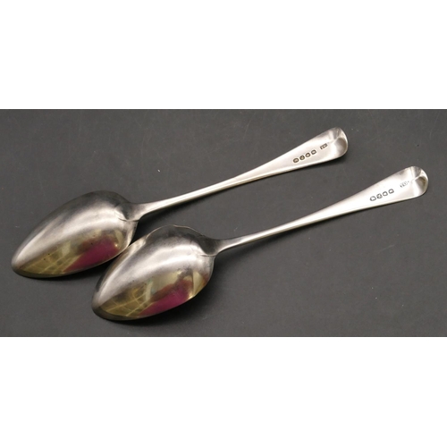 247 - A pair of George III silver tablespoons, London 1808, maker Thomas Dicks, 3.6oz