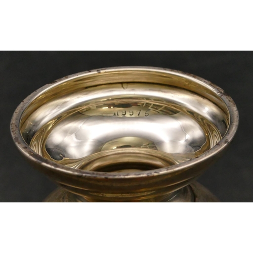 271 - A Sheffield silver round bulbous shaped sugar caster, 20.5cm high, 5.8oz