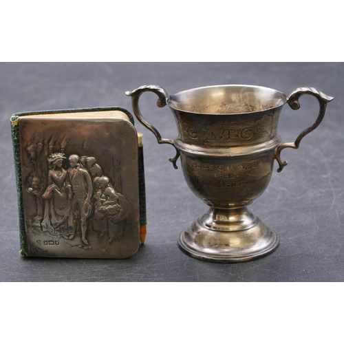 361 - A London silver small 2-handled trophy 