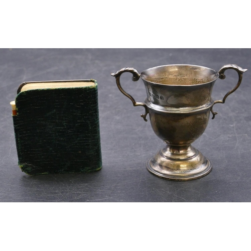 361 - A London silver small 2-handled trophy 