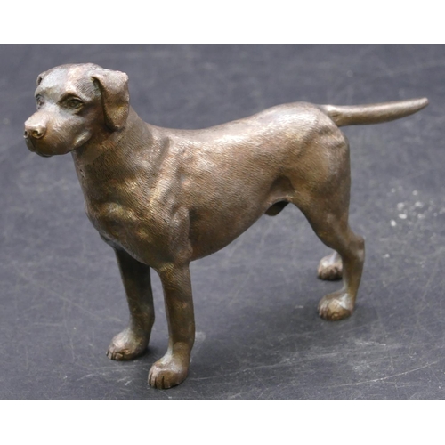 396 - An Elizabeth II silver model of a standing dog, London 1970, maker's mark EB, 13cm long, 9.9oz