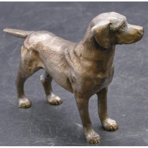 396 - An Elizabeth II silver model of a standing dog, London 1970, maker's mark EB, 13cm long, 9.9oz