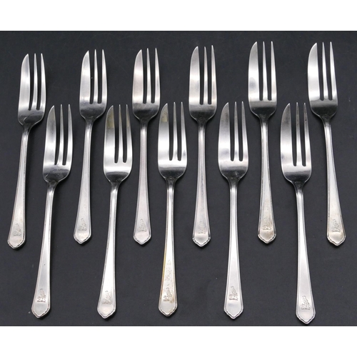 427 - A set of 11 Birmingham silver cake forks, maker's mark BBS Ltd., 9.3oz