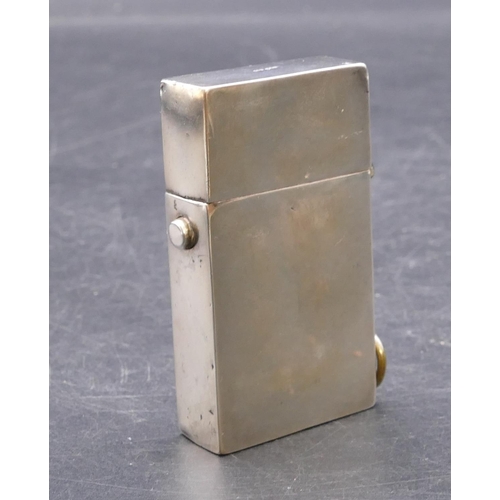 461 - An Edward VII plain silver cigarette lighter with hinged top, Birmingham 1909, maker's mark H&A, 6cm... 