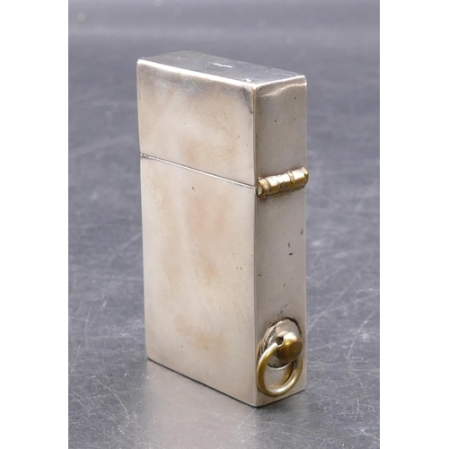 461 - An Edward VII plain silver cigarette lighter with hinged top, Birmingham 1909, maker's mark H&A, 6cm... 