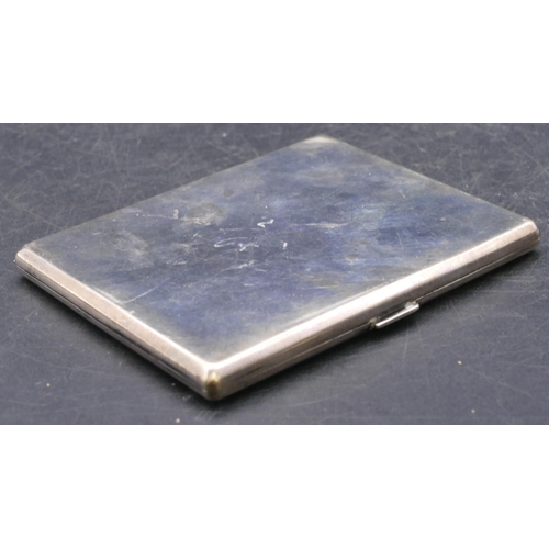 469 - A George VI plain silver cigarette case with hinged front, 10.5cm high, 4.9oz