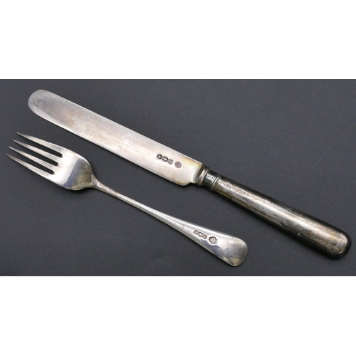 494 - A George VI silver christening set, knife and fork, Sheffield 1936, maker William Hutton & Sons Ltd,... 