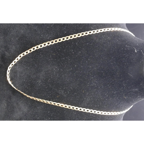 755 - A 9ct gold flat linked chain, 49.5cm long, 11.4 grams