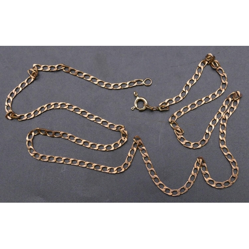 757 - A 9ct gold flat linked chain, 55cm long, 6.6 grams