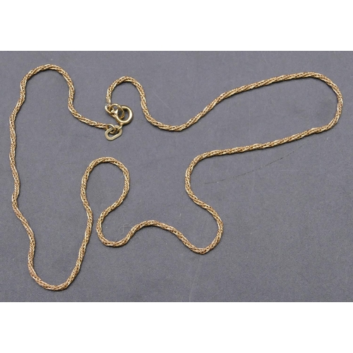 765 - A 9ct gold twist chain, 40cm long, 3.3 grams