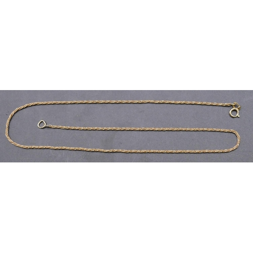 765 - A 9ct gold twist chain, 40cm long, 3.3 grams