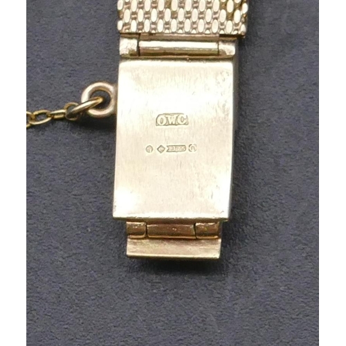 779 - A Tissot 9ct gold wristwatch with square dial, matching strap bracelet, 21.7 grams gross without mov... 