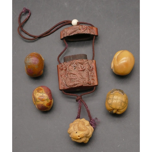 835 - A Japanese Inro and 5 Netsuke (6)