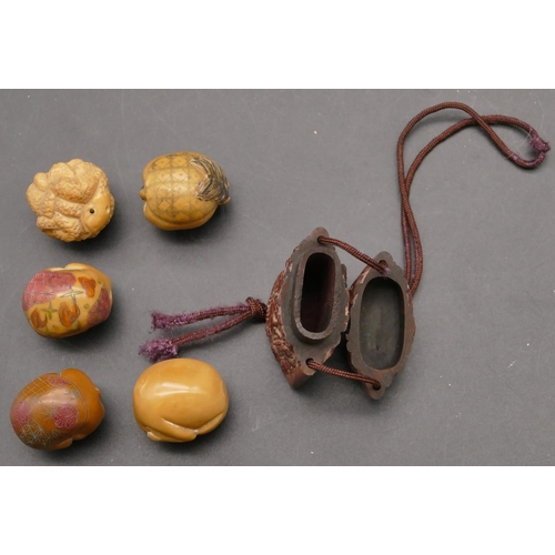 835 - A Japanese Inro and 5 Netsuke (6)