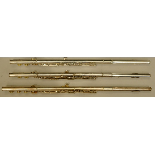 993 - A Pearl flute PF-501, serial number 38169, cased, a Trevor James flute 5 x E, serial number 11967, c... 