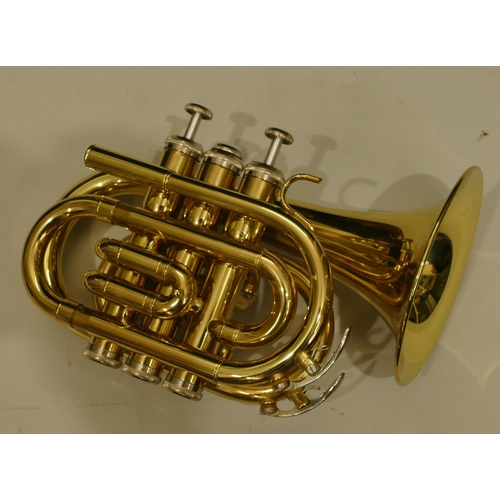 996 - John Packer JP159 Bb pocket trumpet, in zipped case.