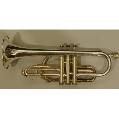 997 - Yamaha Cornet stamped YCR-231s, Yamaha mouthpiece 11E4 in a Yamaha brown hard case.