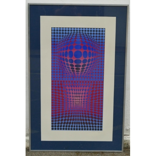 208 - Victor Vasarely original signed Limited Edition serigraph 1972, titled "V.B.", signed in pencil and ...
