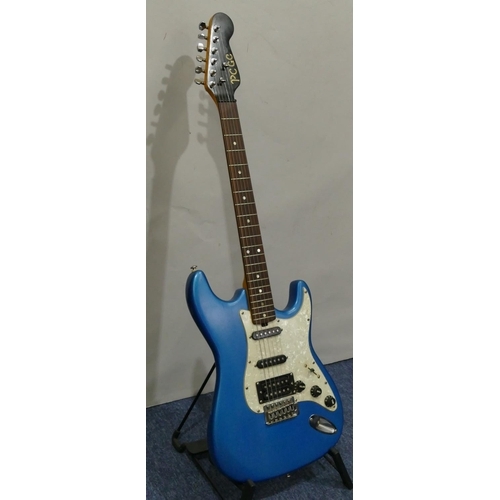 1066 - Blue PCGC 6-string electric guitar, overall height 99.5cm.