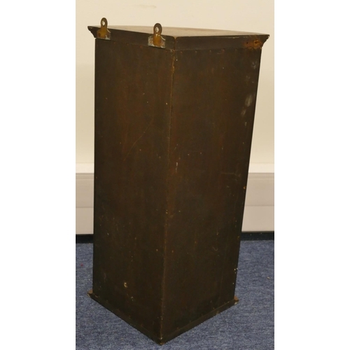 1153 - A small hanging bow fronted corner cupboard, 63.5cm high, 37.5cm wide, 30cm deep