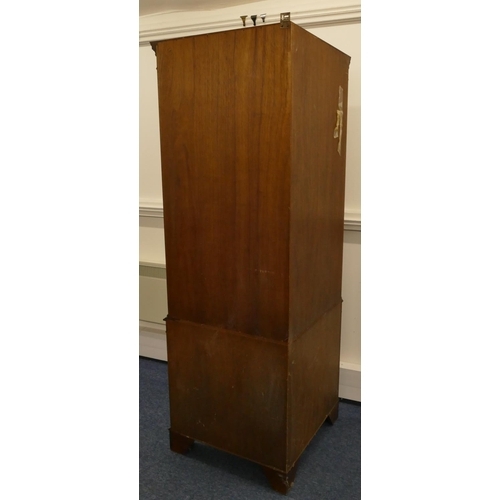 1158 - A good quality reproduction mahogany concaved free standing corner cupboard with key pattern cornice... 