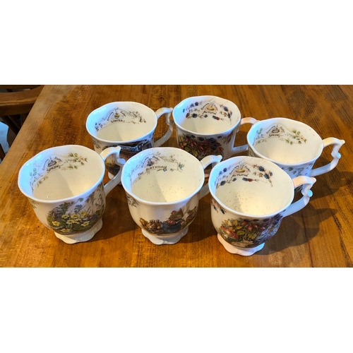 6156 - 6 Royal Doulton mugs from The Bramley Hedge Gift Collection, Spring x 2, Autumn x 2, Winter and The ... 