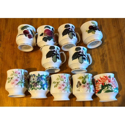 6157 - 6 The Royal Horticultural Society Collection fine bone china mugs and 5 various other similar mugs.