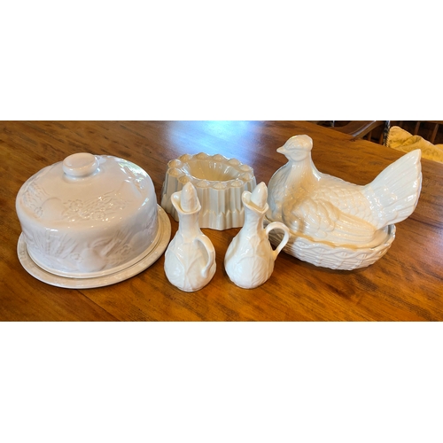 6160 - A pair of Coalport white china oil and vinegar jugs with stoppers, a Portmeiron oven to table dish i... 