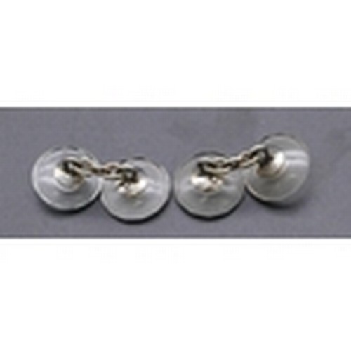 716 - A pair of crystal circular gentleman's cufflinks mounted with centre diamonds (boxed)