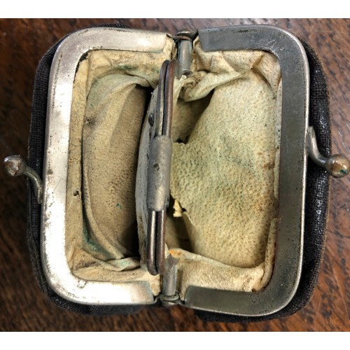 7093 - 4 pewter tankards, a miniature leather satchel containing to packs of cards and score cards, 3 minia... 