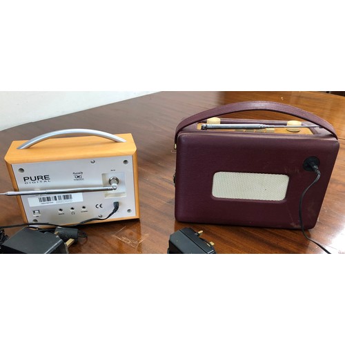 7090 - A Roberts Revival radio model R550 302765, (working) and a Pure digital radio, serial number 14005F6... 