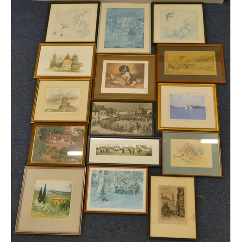 7008 - A quantity of various framed prints. (15)