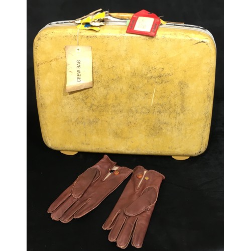 7108 - A vintage mustard yellow Samsonite Silhouette overnight hard suitcase (no key), 53cm wide, 42cm high... 