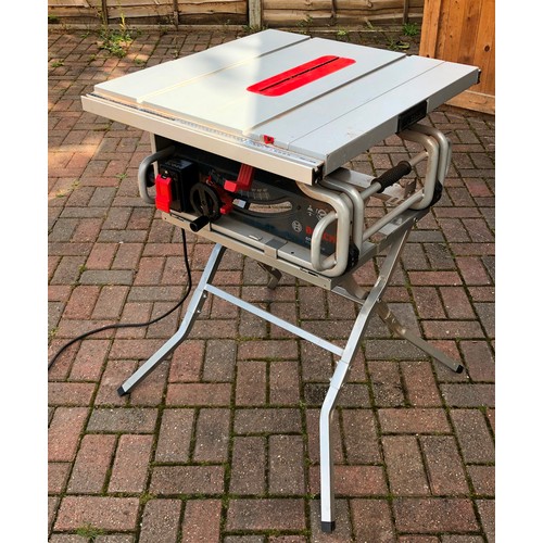 7122 - A Bosch GTS 10 J Professional table saw with stand, 93cm high overall