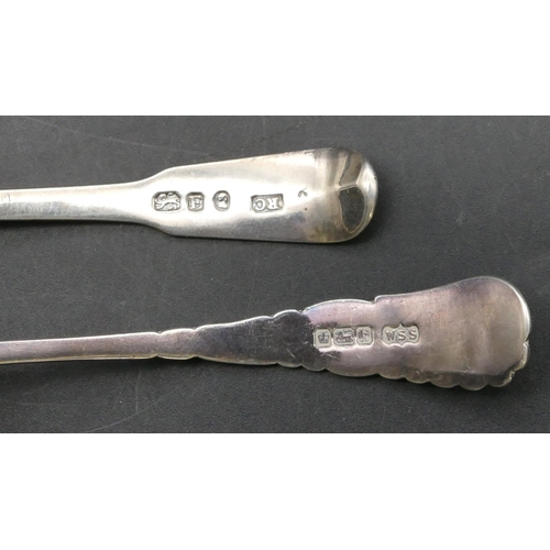 156 - A Georgian silver sifter spoon and a Sheffield silver sifter spoon, 1.5oz (2)