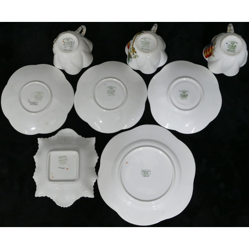 18 - A set of 3 Shelley crested china cups and saucers with matching side plate, a Shelley 1911 Coronatio... 