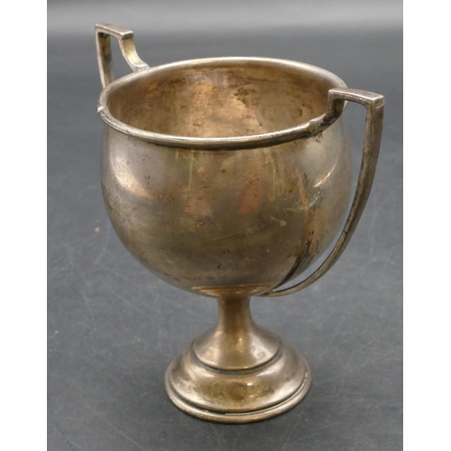 231 - A Birmingham silver round bulbous 2-handled tennis trophy, 11.5cm high, 3.4oz