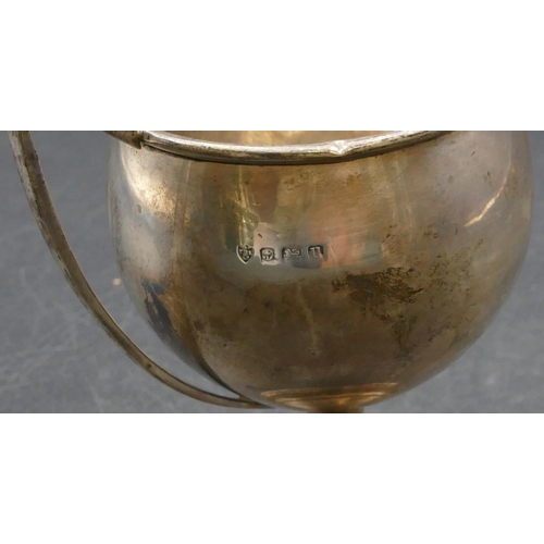 231 - A Birmingham silver round bulbous 2-handled tennis trophy, 11.5cm high, 3.4oz