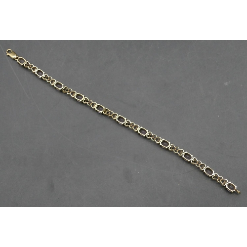 260 - A 9ct gold bracelet set with pale purple stones, 20cm long, 10.9 grams gross