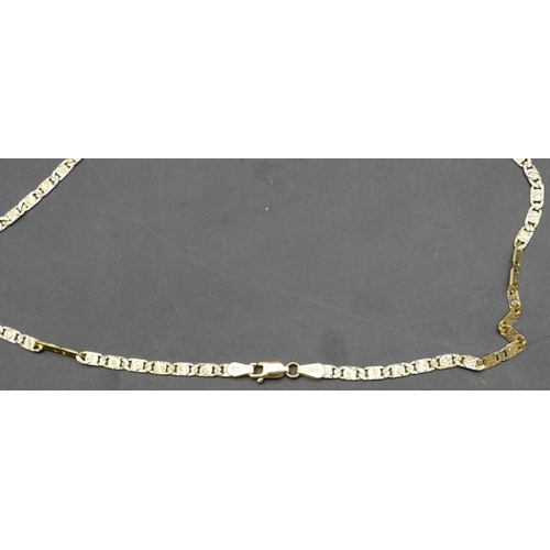 261 - A 9ct gold flat linked necklace, 46cm long, 9.2 grams