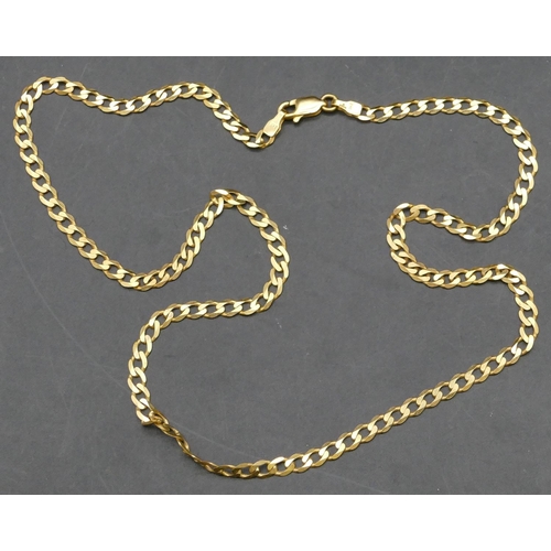 273 - A 9ct gold flat linked chain, 46cm long, 6.2 grams