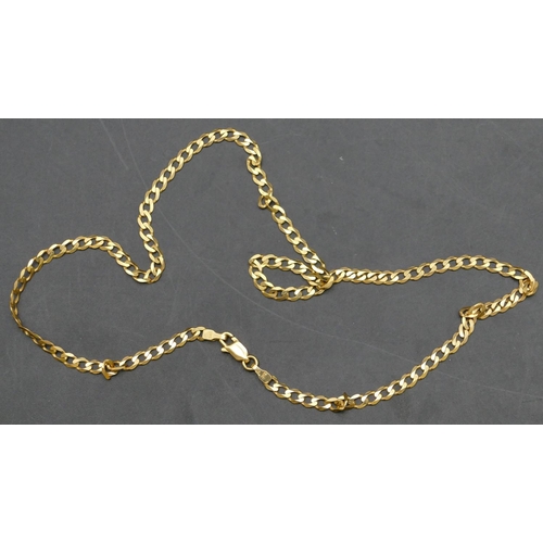 273 - A 9ct gold flat linked chain, 46cm long, 6.2 grams