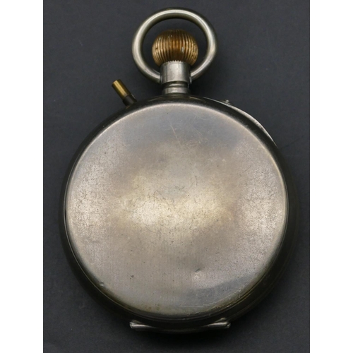 286 - M M & Co Goliath pocket watch, stamped Drew & Sons London, white enamel dial with seconds hand and R... 