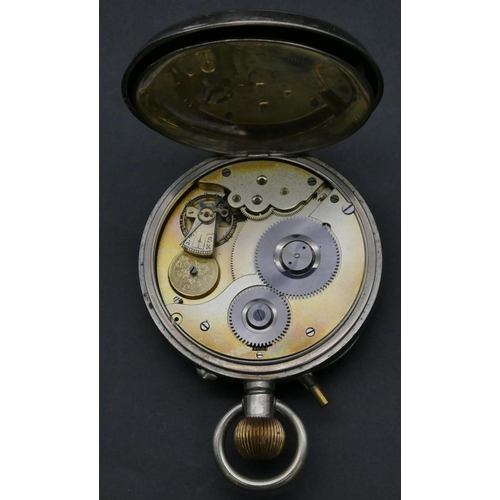 286 - M M & Co Goliath pocket watch, stamped Drew & Sons London, white enamel dial with seconds hand and R... 